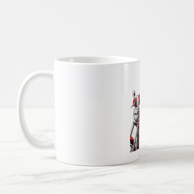 Santa Riding Motorcycle Coffee Mug (Left)