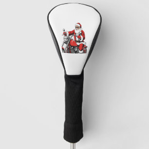 Santa Riding Motorcycle Golf Head Cover