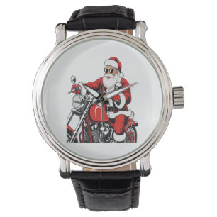 Santa Riding Motorcycle Watch