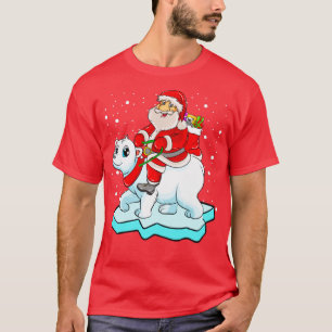 Santa Riding Panda Bear Christmas T-Shirt