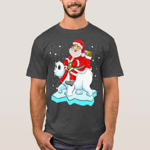 Santa Riding Panda Bear Merry Christmas Xmas T-Shirt