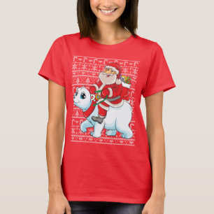 Santa Riding Panda Bear Ugly Christmas Sweater