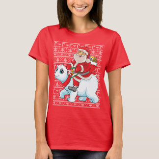 Santa Riding Panda Bear Ugly Christmas Sweater