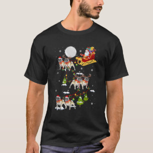 Santa Riding Pug Sleigh Christmas Pug Reindeer  T-Shirt