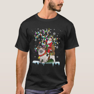 Santa Riding Ragdoll Cat Xmas Tree Santa Cat Lover T-Shirt