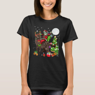 Santa Riding Reindeer Burmese Cat Cat Christmas Tr T-Shirt