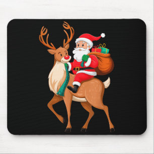Santa Riding Reindeer Christmas Men Boys Kids Teen Mouse Mat