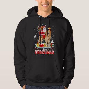 Santa Riding Reindeer Golden Retriever 219 Hoodie