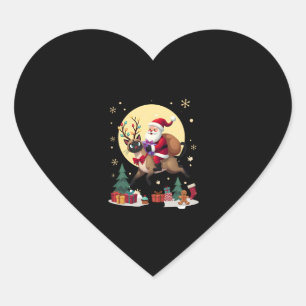Santa Riding Reindeer Siamese Cat Christmas Tree L Heart Sticker