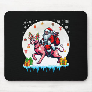 Santa Riding Reindeer Sphynx Cat Christmas Owner K Mouse Mat