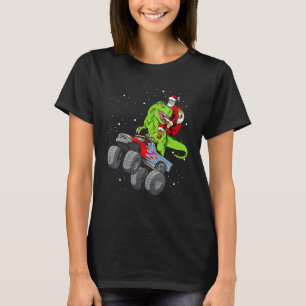 Santa Riding Rex Dinosaur Monster Truck Christmas T-Shirt