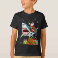 Santa Riding Shark Christmas Pajama Cute Ocean Ani
