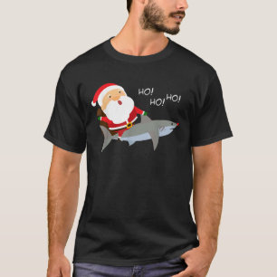 Santa Riding Shark Xmas Christmas Gift T-Shirt