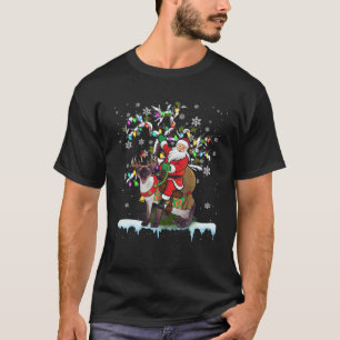 Santa Riding Siamese Cat Xmas Tree Santa Cat Lover T-Shirt