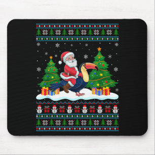 Santa Riding Toucans Tree Lights Ugly Christmas Sw Mouse Mat