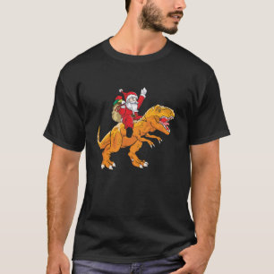 Santa Riding Trex Funny Kid s Dinosaur Christmas N T-Shirt