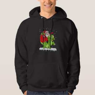Santa Riding Triceratops Dinosaur Christmas Boys X Hoodie