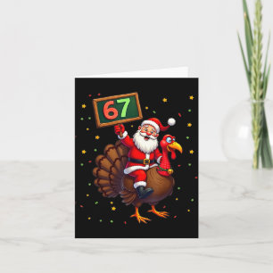 Santa Riding Turkey Take Number 67 Christmas & Card