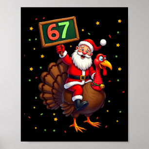 Santa Riding Turkey Take Number 67 Christmas & Poster