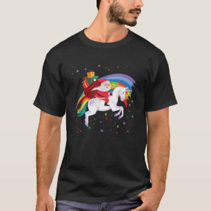 Santa Riding Unicorn Xmas Shirt Stocking Christmas