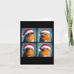 Santa Robin Redbreast Winter Bird Photography Chri Card