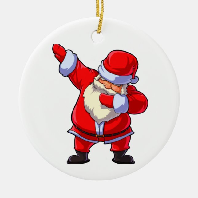 Santa Rock Ceramic Tree Decoration (Front)