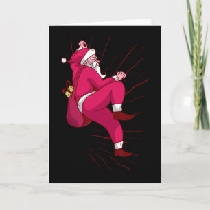 Santa Rock Climbing Christmas Gift Card