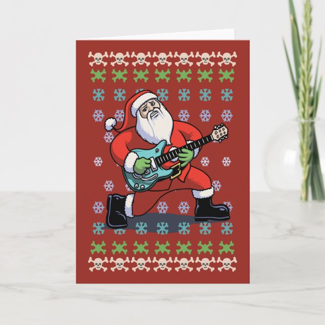 Santa Rock Ugly Holiday Card (Front)