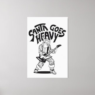 Santa Rocker Black and White Canvas Print