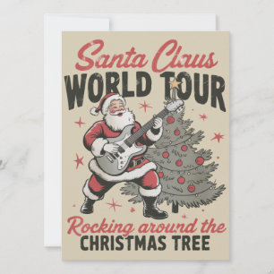 Santa Rocking Vintage Rocking Around the Christmas Holiday Card