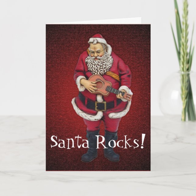 Santa Rocks Christmas Card (Front)