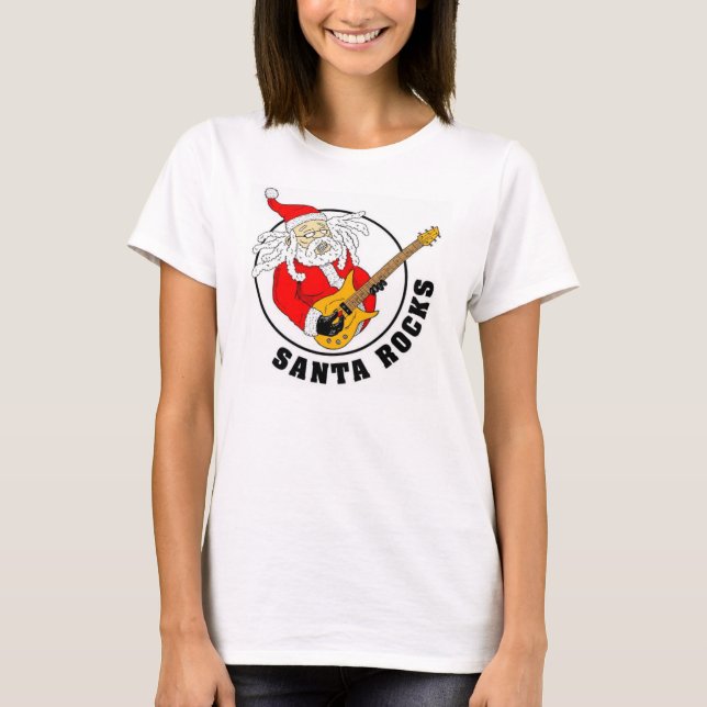 Santa Rocks Women's Shirt (Front)