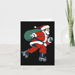 Santa Roller Skating Fun Christmas Skater Kids Boy Card