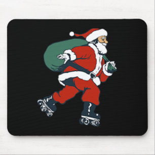 Santa Roller Skating Fun Christmas Skater Kids Boy Mouse Mat