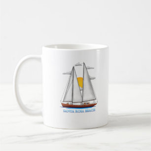 Santa Rosa Beach Coastal Nautical Sailing Sailor Coffee Mug