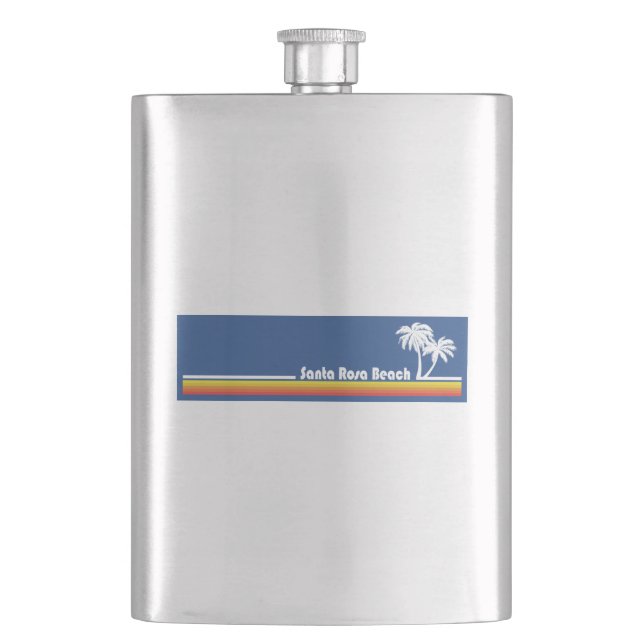 Santa Rosa Beach Florida Hip Flask (Front)