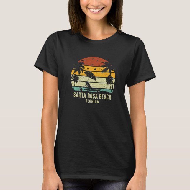 Santa Rosa Beach Florida US Beach Summer Sun Retro T-Shirt (Front)