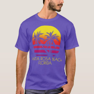 Santa Rosa Beach Florida Vintage Tropical Sunset P T-Shirt