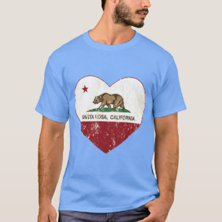 Santa Rosa California Love Heart Distressed Oversi T-Shirt