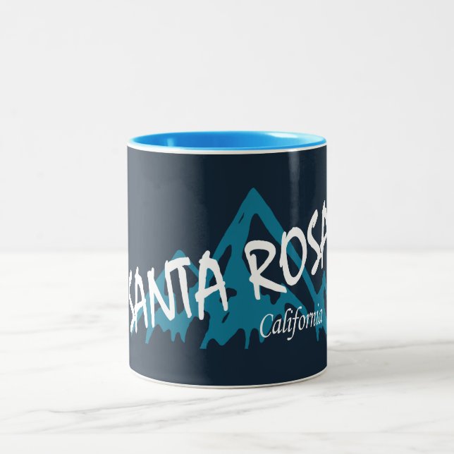 Santa Rosa California Mountains Two-Tone Coffee Mug (Center)