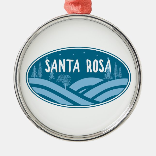 Santa Rosa California Outdoors Metal Tree Decoration (Front)