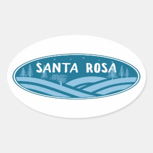 Santa Rosa California Outdoors Oval Sticker