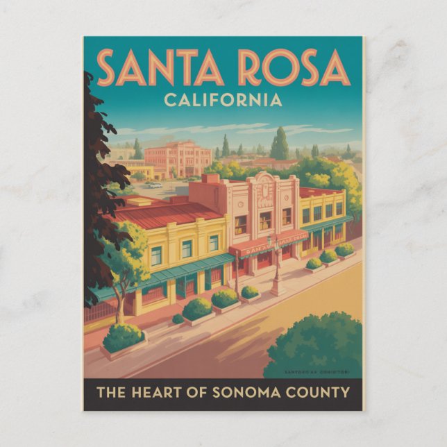 Santa Rosa California Postcard (Front)