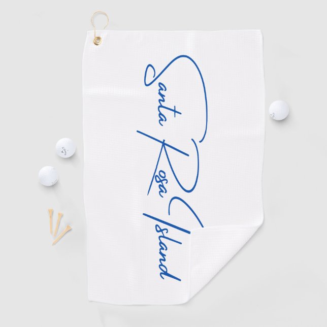 Santa Rosa Island Golf Towel Blue Logo (InSitu)
