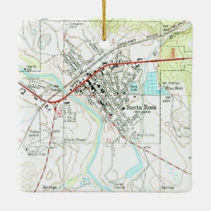 Santa Rosa NM Vintage Topo Ceramic Ornament