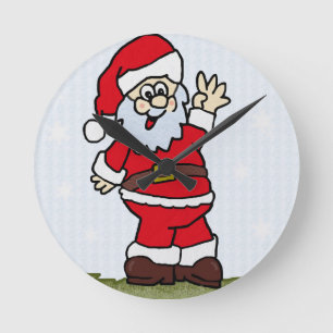 Santa Round Clock
