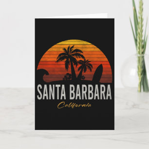 Santa Rra California Retro Surfer Vintage Beach Me Card