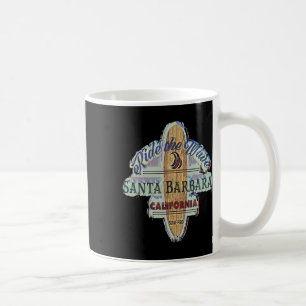Santa Rra Surfing Distressed Vintage Retro Surfboa Coffee Mug