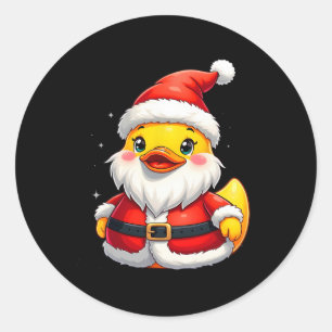 Santa Rubber Duck Cute Christmas Holiday Classic Round Sticker