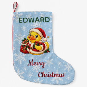 Santa Rubber Duck Delivering Christmas Gifts Small Christmas Stocking